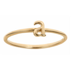 Yellow Gold Lower Case Initial Band