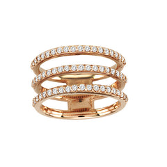 Spatial Triple Row Diamond Ring