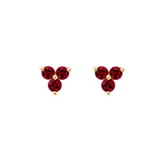 Trio Gemstone Stud Earrings
