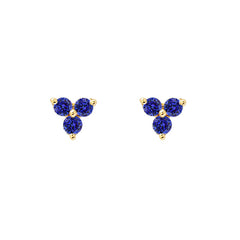 Trio Gemstone Stud Earrings
