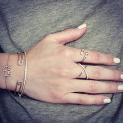 Multi Bezel Diamond Bypass Ring