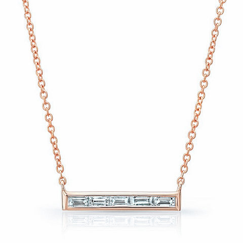 Baguette Diamond Bar Necklace