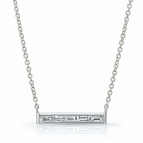 Baguette Diamond Bar Necklace