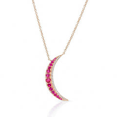 Ruby Crescent Moon Necklace