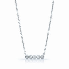 Mini Diamond Bezel Bar Necklace