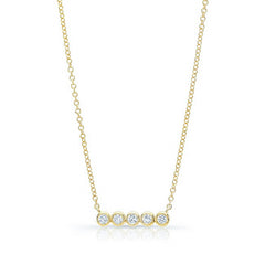 Mini Diamond Bezel Bar Necklace