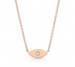 Solid Gold with Diamond Evil Eye Talisman Necklace