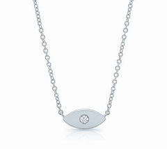 Solid Gold with Diamond Evil Eye Talisman Necklace