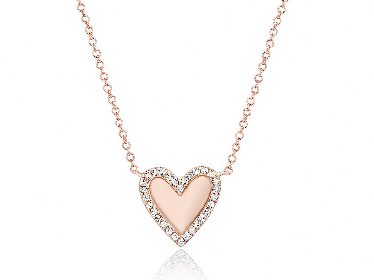 Diamond Halo Heart Necklace