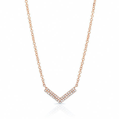 Diamond Double Chevron Necklace