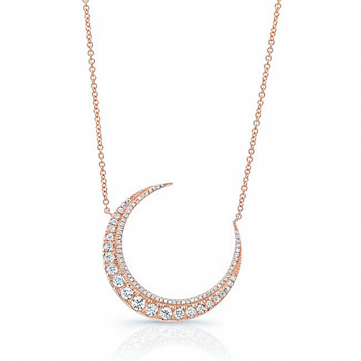 Diamond Bezel Crescent Necklace