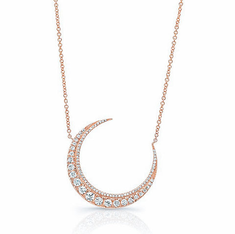 Diamond Bezel Crescent Necklace