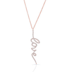 Vertical LOVE Diamond Necklace