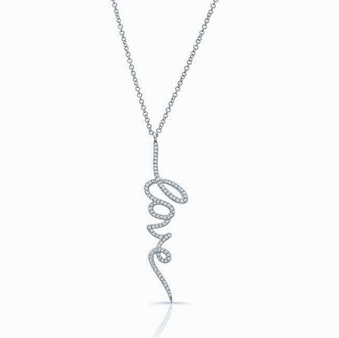 Vertical LOVE Diamond Necklace