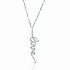 Vertical LOVE Diamond Necklace