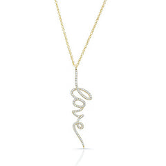 Vertical LOVE Diamond Necklace