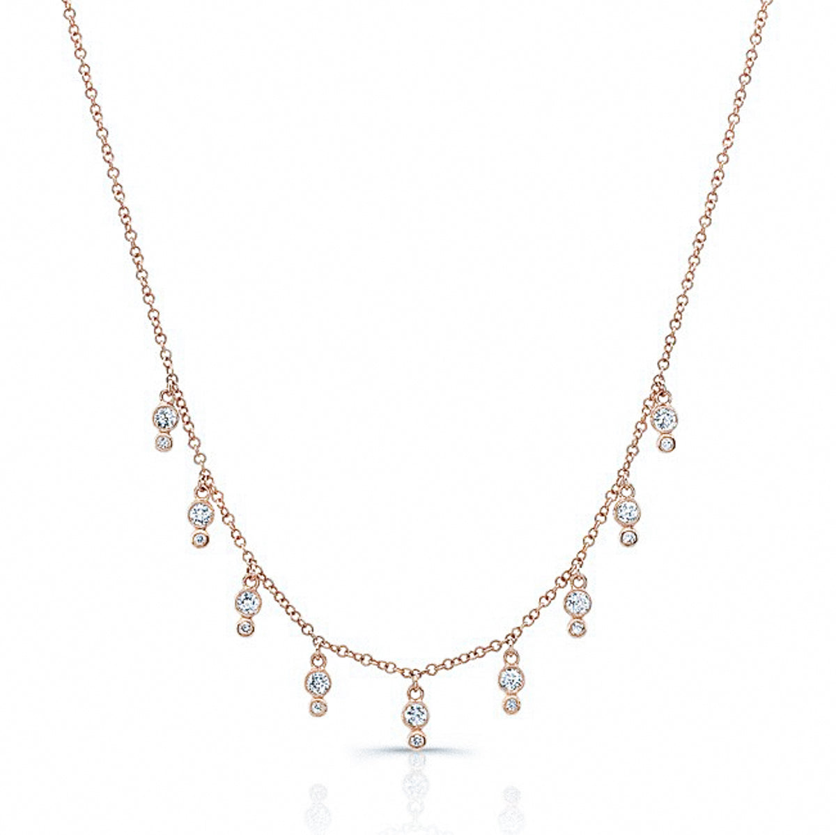 Diamond Bezel Fringe Necklace