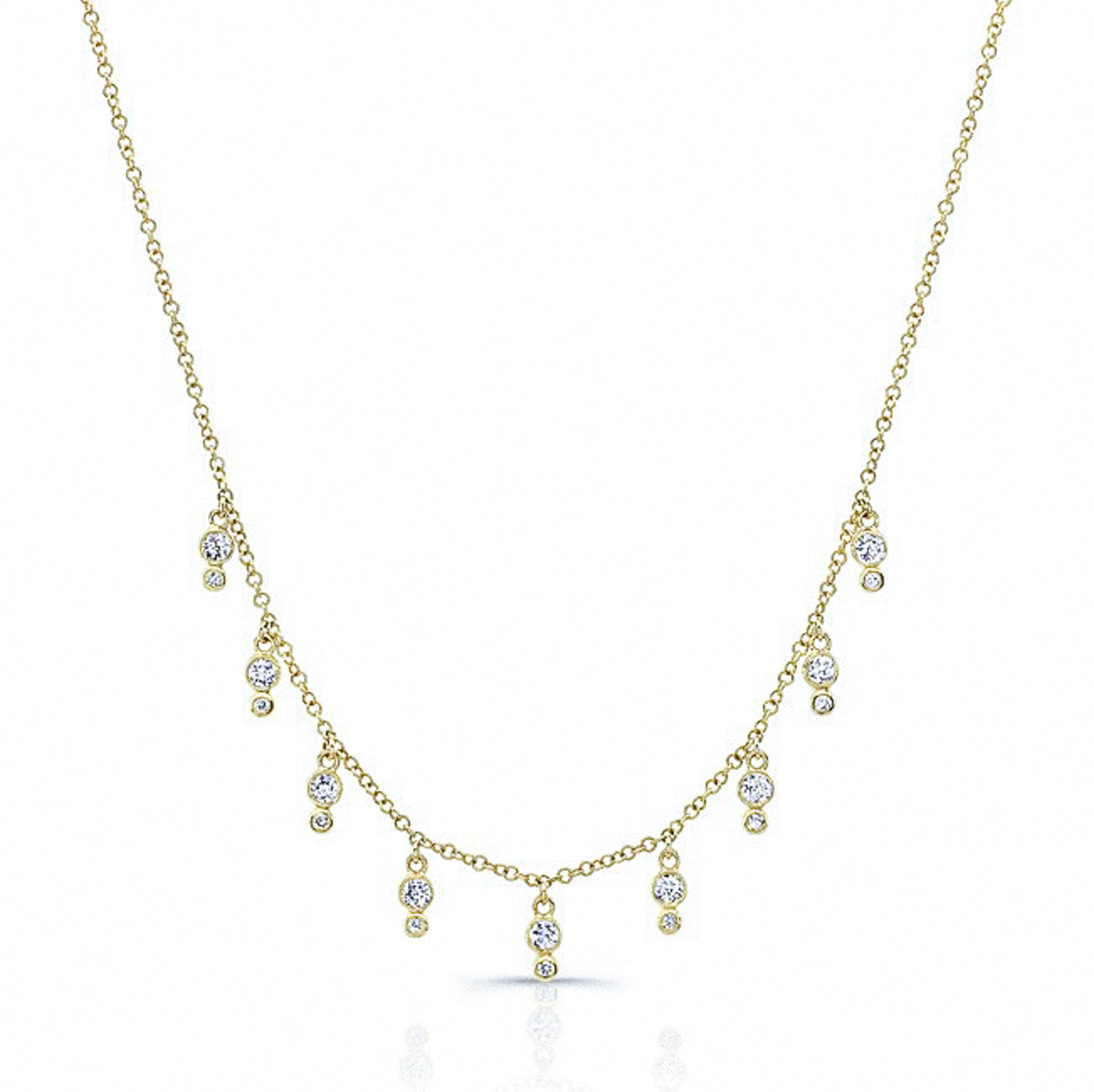 18K WHITE GOLD DIAMONDS BY THE INCH DANGLING 5 STATION NECKLACE - Roberto  Coin - North America