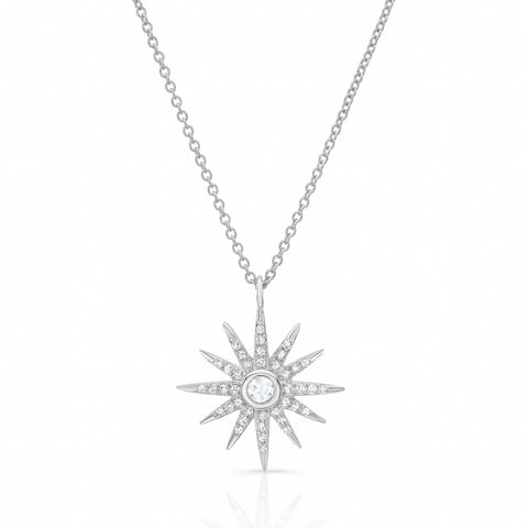 Rose Cut Diamond Starburst Necklace