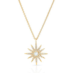 Rose Cut Diamond Starburst Necklace