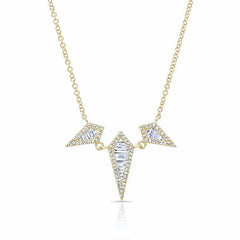 Baguette Shield Trio Necklace