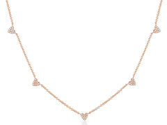 5 Heart Station Necklace