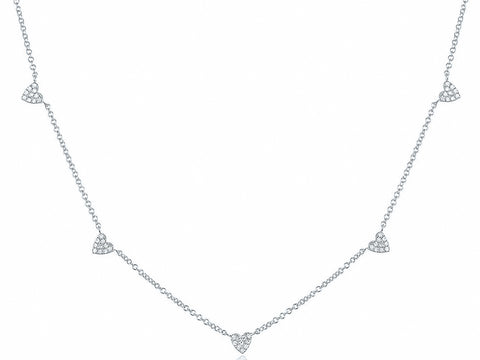 5 Heart Station Necklace