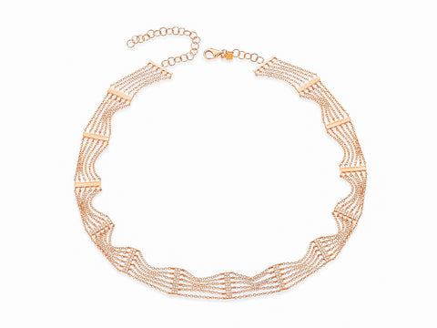 Pave Bar Layered Chain Choker