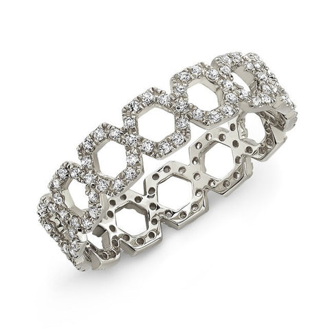 Open Hexagon Eternity Band