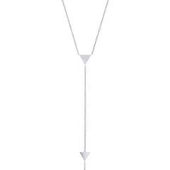 Pave Triangle Lariat Necklace