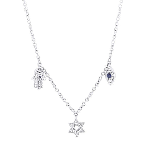 Evil Eye, Hamsa and Star Necklace