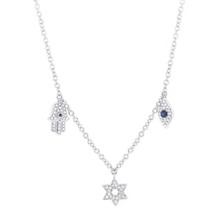 Evil Eye, Hamsa and Star Necklace
